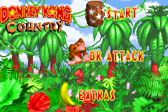 Donkey Kong Country title screen for GameBoy Advance